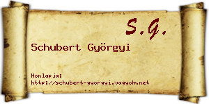 Schubert Györgyi névjegykártya