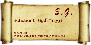 Schubert Györgyi névjegykártya